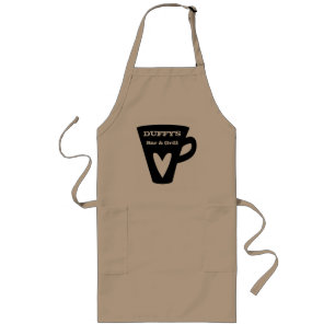 Aangepaste naam Cafe/Restaurant Apron Lang Schort