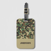 Aangepaste naam camouflage patroon bagagelabel (Voorkant (verticaal))