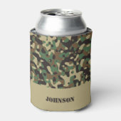 Aangepaste naam camouflage patroon blikjeskoeler (Blikje Voorkant)