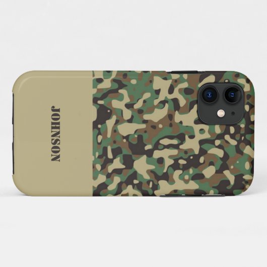 Aangepaste naam camouflage patroon Case-Mate iPhone case (Achterkant (horizontaal))