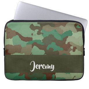 Aangepaste naam camouflage patroon laptop sleeve