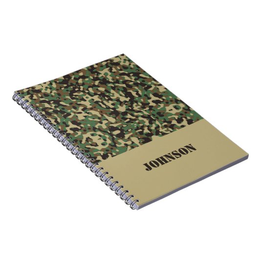 Aangepaste naam camouflage patroon notitieboek (Rechterzijde)