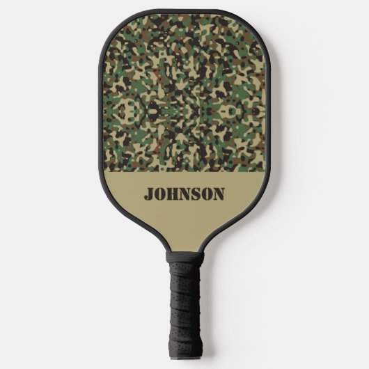 Aangepaste naam camouflage patroon pickleball paddle (Voorkant)