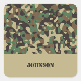 Aangepaste naam camouflage patroon vierkante sticker