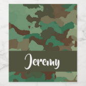 Aangepaste naam camouflage patroon wijn etiket (Enkel label)