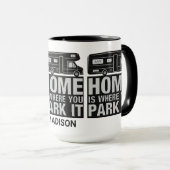 Aangepaste naam Camper Van mokken (Voorkant rechts)