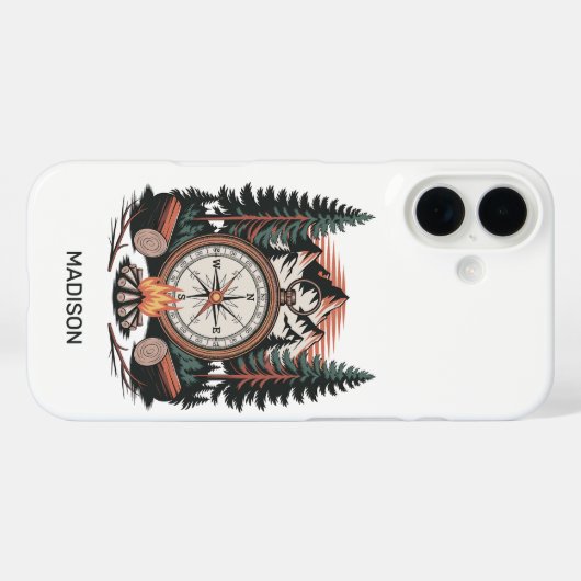 Aangepaste naam Camping Case-Mate iPhone Case (Achterkant (horizontaal))