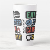 Aangepaste naam Camping Latte Mok (Voorkant)