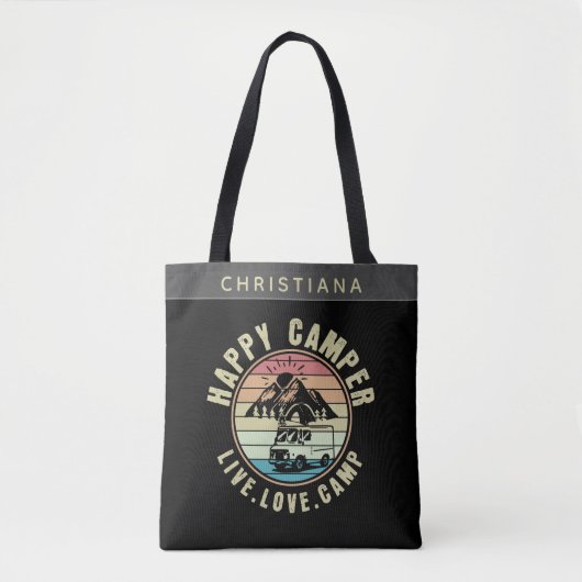 Aangepaste naam Camping - Live. Liefde. Camp Tote Bag (Voorkant)