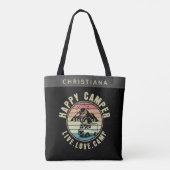 Aangepaste naam Camping - Live. Liefde. Camp Tote Bag (Achterkant)