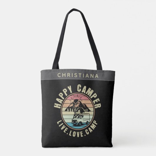 Aangepaste naam Camping - Live. Liefde. Camp Tote Bag (Achterkant)