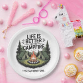 Aangepaste naam Camping Papieren Bordje (Feest)