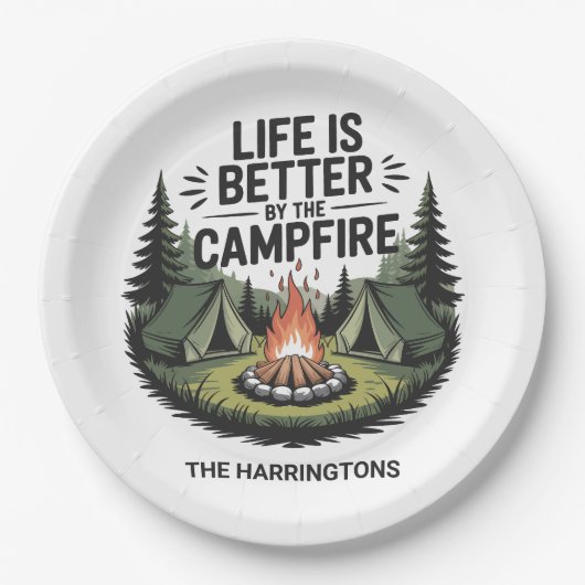 Aangepaste naam Camping Papieren Bordje (Voorkant)