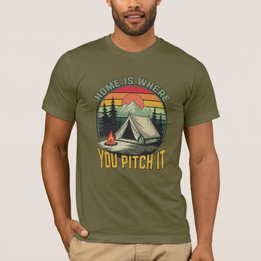 Aangepaste naam Camping T-shirt (Voorkant)