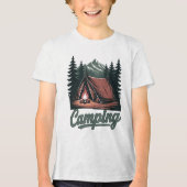 Aangepaste naam Camping Tri-Blend Shirt (Voorkant)
