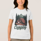 Aangepaste naam Camping Tri-Blend Shirt (Voorkant)