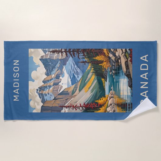 Aangepaste naam Canada Reisposter Strandlaken (Voorkant)