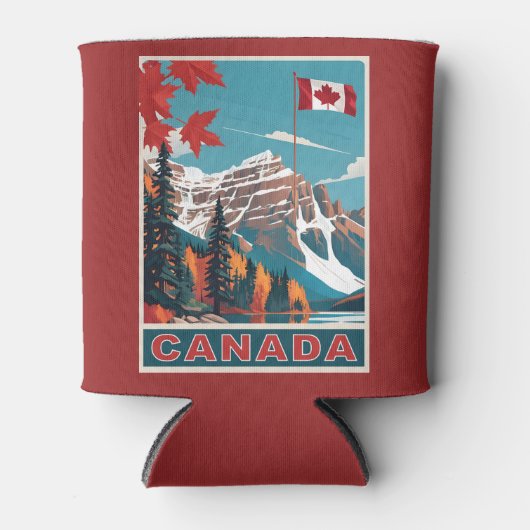 Aangepaste naam Canada Reizen Poster Blikjeskoeler (Voorkant)