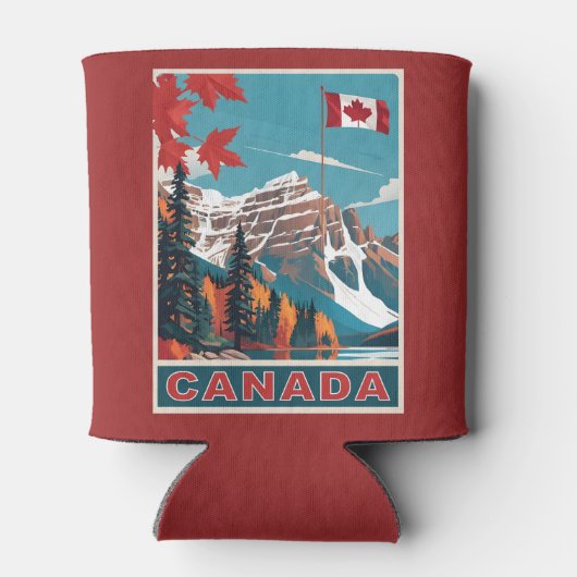 Aangepaste naam Canada Reizen Poster Blikjeskoeler (Achterkant)