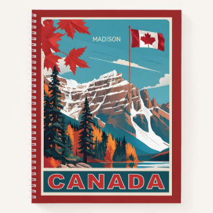 Aangepaste naam Canada Reizen Poster Notitieboek