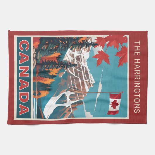 Aangepaste naam Canada Reizen Poster Theedoek (Horizontaal)