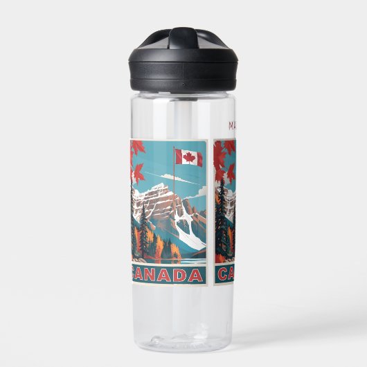 Aangepaste naam Canada Reizen Poster Waterfles (Voorkant)