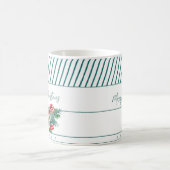 Aangepaste naam | Candy Cane & Green Stripes Kerst Koffiemok (Center)