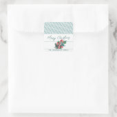 Aangepaste naam | Candy Cane & Groen Kerstmis Vierkante Sticker (Tas)