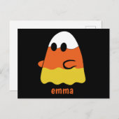 aangepaste naam | CANDY CORN GHOST Halloween sinaa Briefkaart (Voorkant / Achterkant)