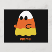 aangepaste naam | CANDY CORN GHOST Halloween sinaa Briefkaart (Voorkant)