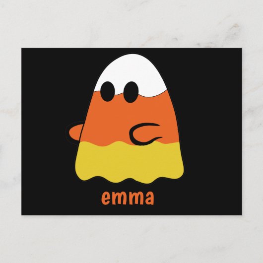 aangepaste naam | CANDY CORN GHOST Halloween sinaa Briefkaart (Voorkant)