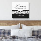 Aangepaste naam Canvas met kant (zwart en wit) Afdruk (Insitu (Slaapkamer))