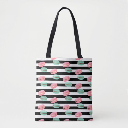 Aangepaste naam Canvas tas-Macarons Tote Bag (Voorkant)