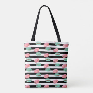 Aangepaste naam Canvas tas-Macarons Tote Bag