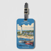 Aangepaste naam Cape Cod Massachusetts Bagagelabel (Voorkant (verticaal))