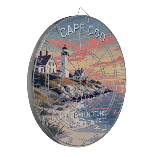Aangepaste naam Cape Cod Massachusetts Dartbord (Voorkant Links)
