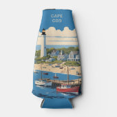 Aangepaste naam Cape Cod Massachusetts Flesjeskoeler (Voorkant)