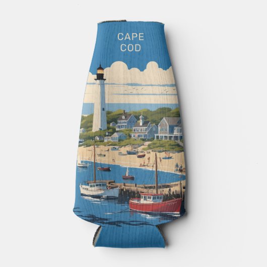 Aangepaste naam Cape Cod Massachusetts Flesjeskoeler (Voorkant)