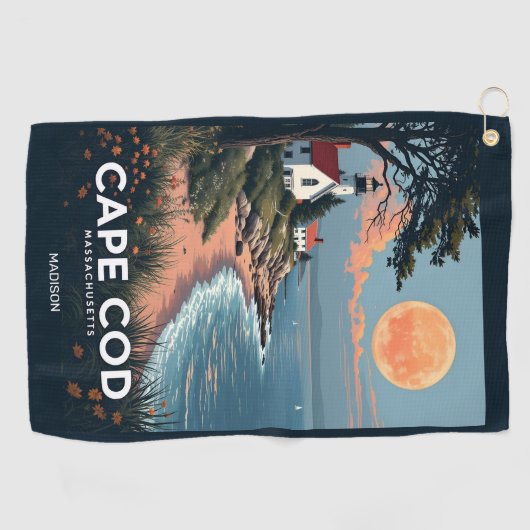 Aangepaste naam Cape Cod Massachusetts Golfhanddoek (Horizontaal)