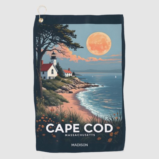 Aangepaste naam Cape Cod Massachusetts Golfhanddoek (Voorkant)