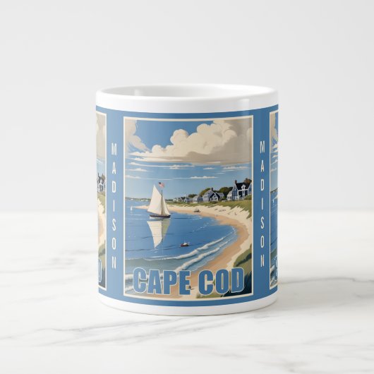 Aangepaste naam Cape Cod Massachusetts Grote Koffiekop (Voorkant)