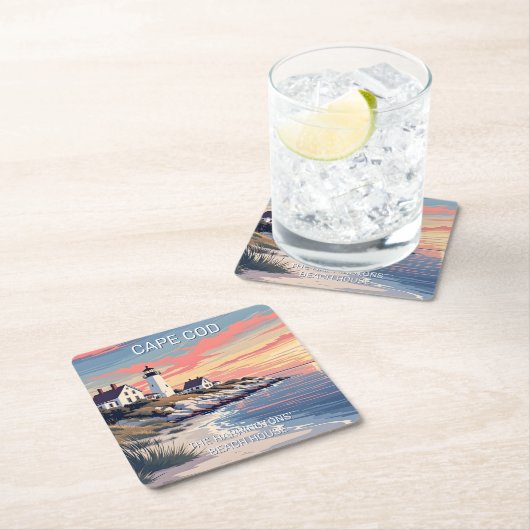 Aangepaste naam Cape Cod Massachusetts Kartonnen Onderzetters (Insitu)