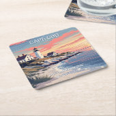 Aangepaste naam Cape Cod Massachusetts Kartonnen Onderzetters (Schuin)