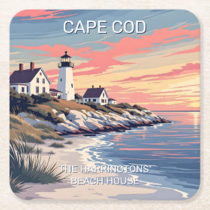 Aangepaste naam Cape Cod Massachusetts Kartonnen Onderzetters