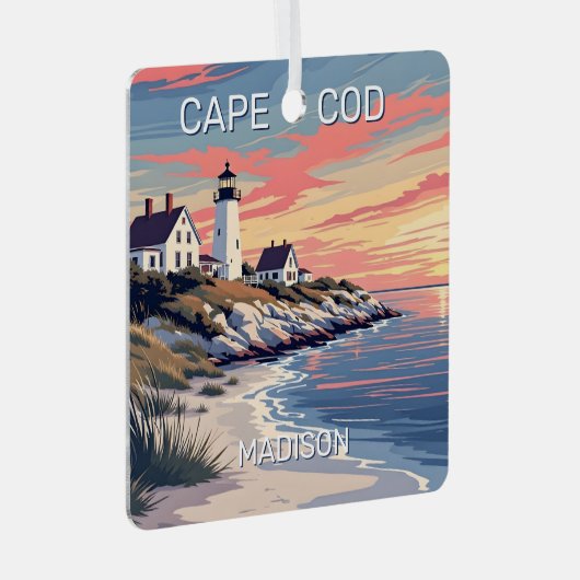 Aangepaste naam Cape Cod Massachusetts Metalen Ornament (Voorkant Rechts)