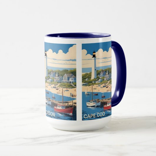 Aangepaste naam Cape Cod Massachusetts Mok (Voorkant rechts)