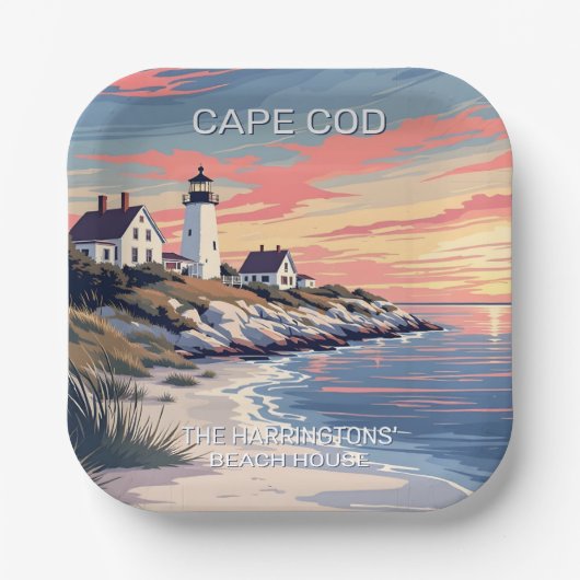 Aangepaste naam Cape Cod Massachusetts Papieren Bordje (Voorkant)
