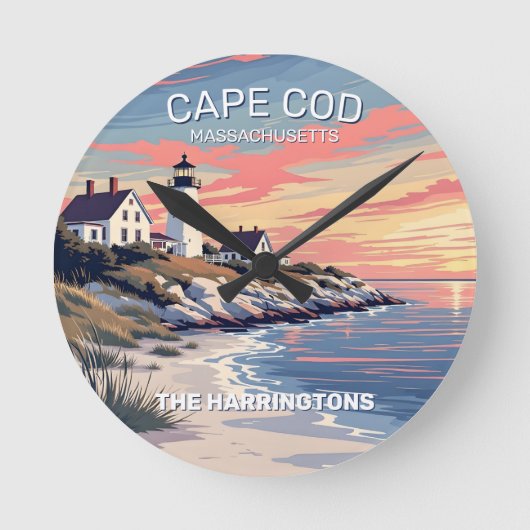Aangepaste naam Cape Cod Massachusetts Ronde Klok (Voorkant)