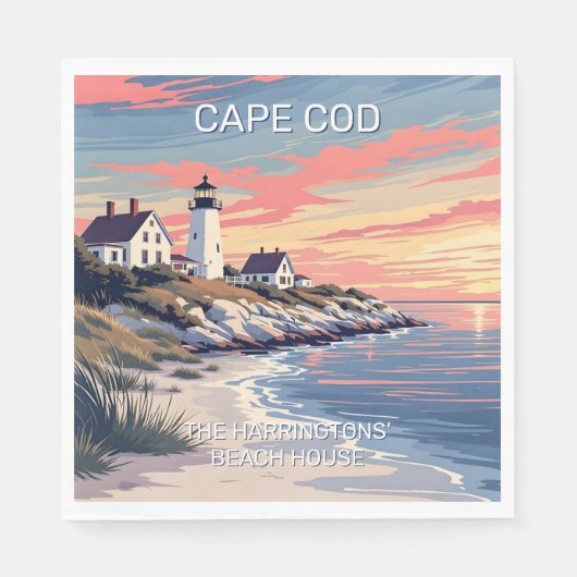 Aangepaste naam Cape Cod Massachusetts Servet (Voorkant)