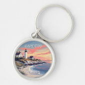Aangepaste naam Cape Cod Massachusetts Sleutelhanger (Voorkant)